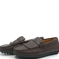 Porte Dark Brown Leather Fringe Loafer Fashion