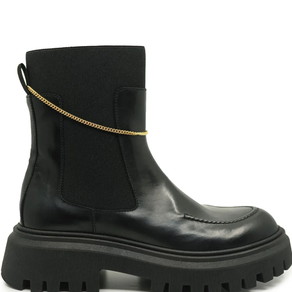 Rondinella Black Leather Chain Boot Online