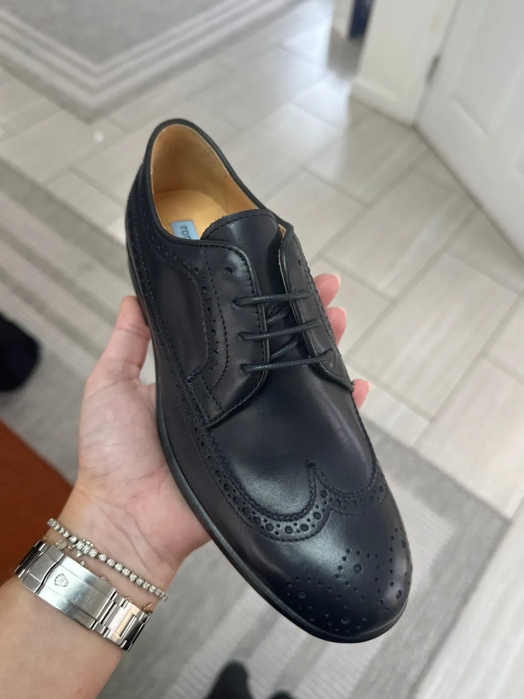 Rondinella Navy Wingtip Dress Shoe Fashion