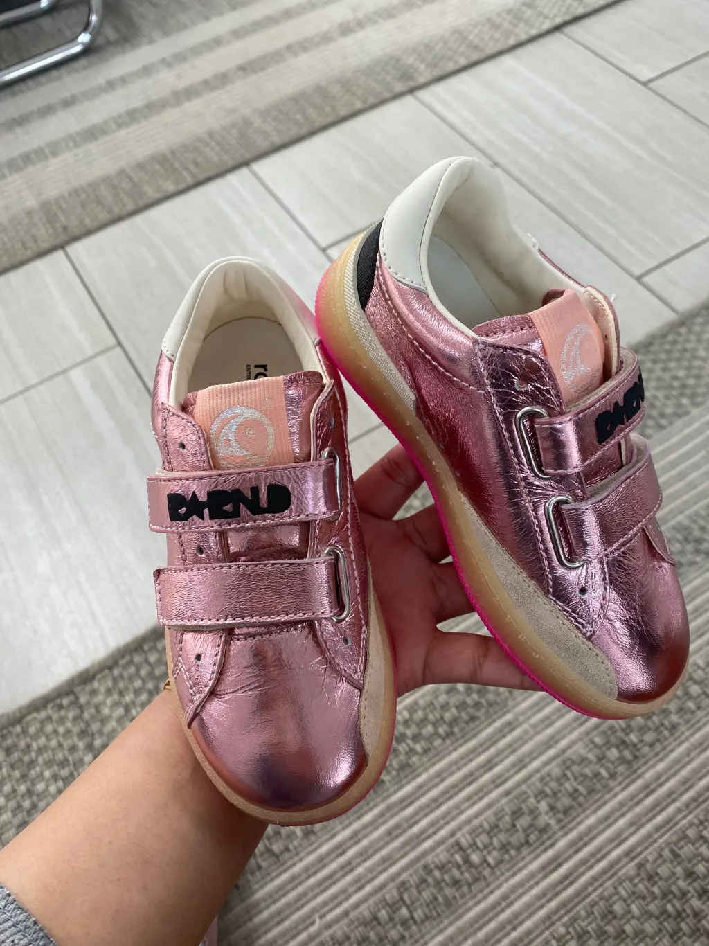 Rondinella Pink Metallic Velcro Sneaker Outlet