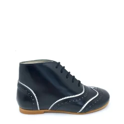 Sonatina Black and White Wingtip Bootie Online