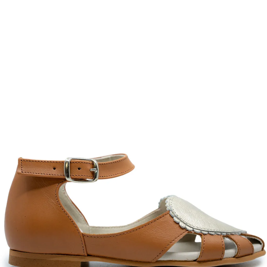 Sonatina Camel and Gold Heart Sandal Online