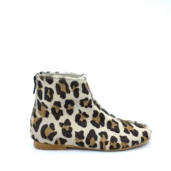 Sonatina Leopard Pony Zipper Bootie Fashion