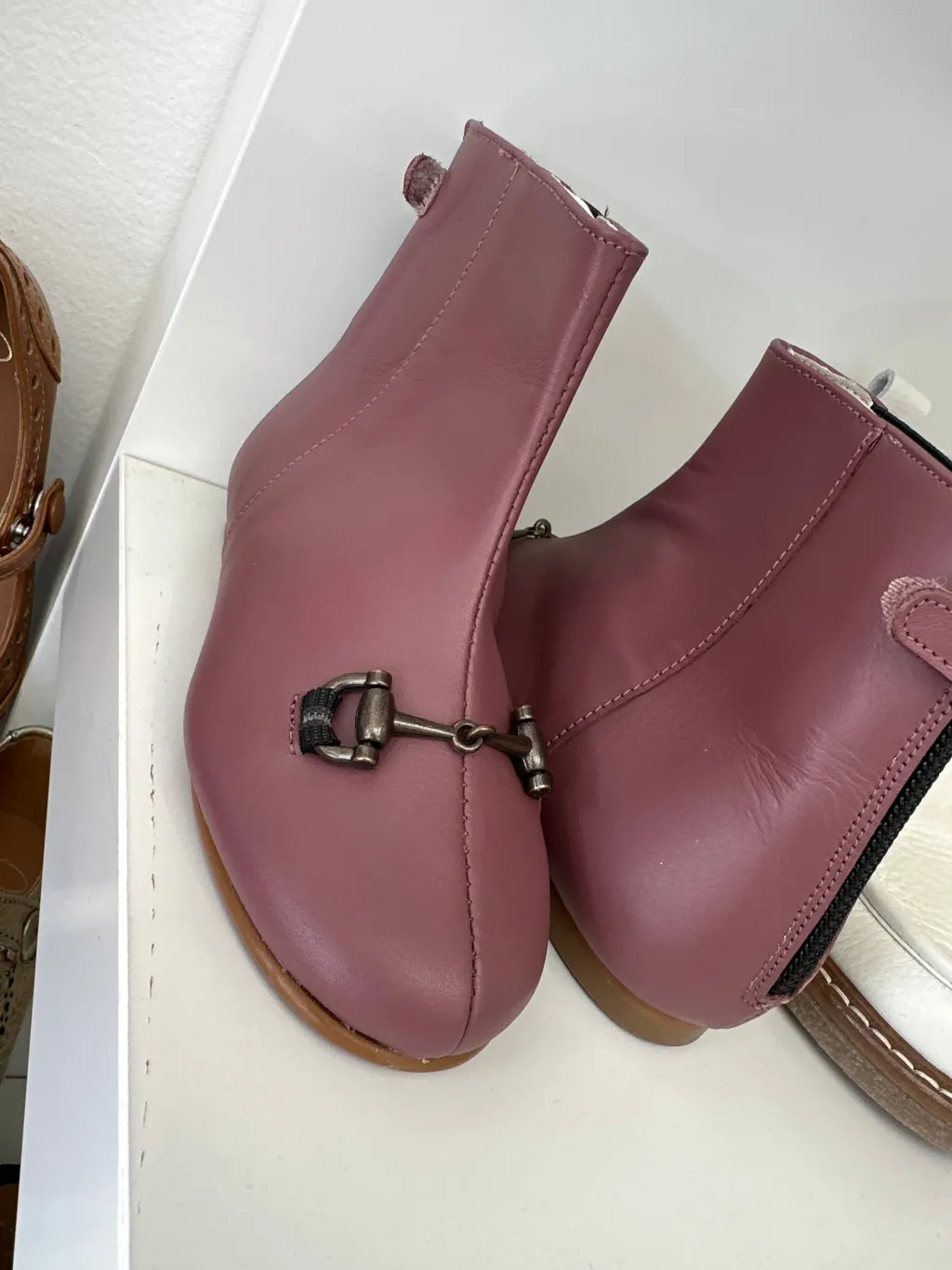 Sonatina Plum Buckle Back Zipper Bootie Fashion