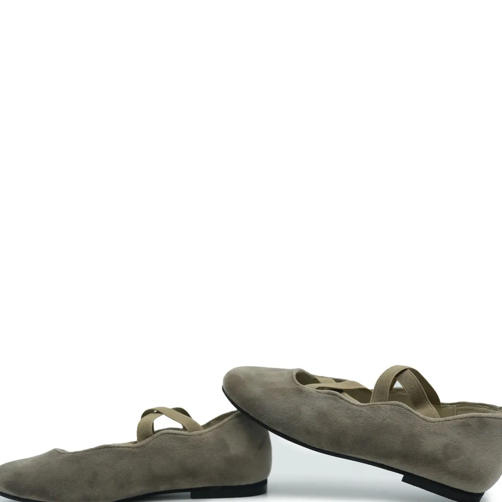 Sonatina Taupe Velvet Ballerina Mary Jane Sale