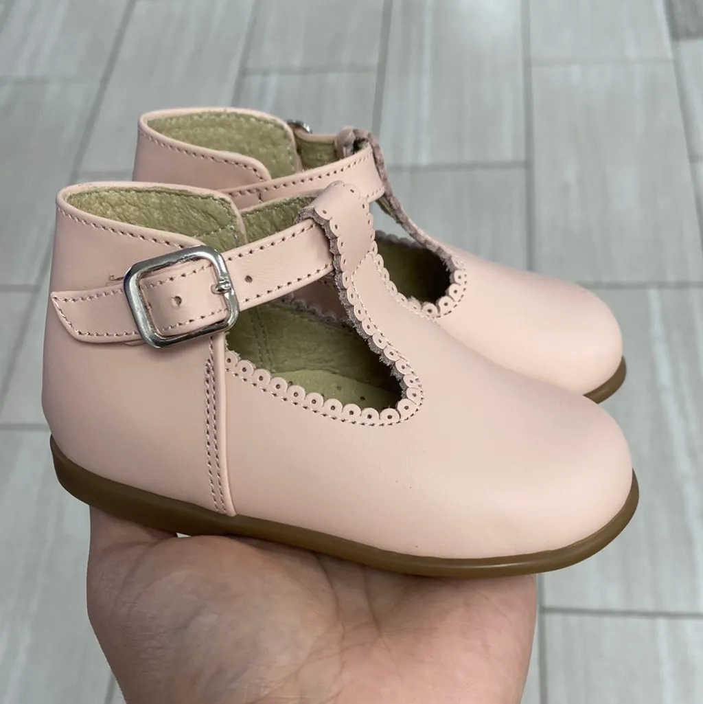 Spain+Co Baby Pink T Strap Baby Shoe Outlet