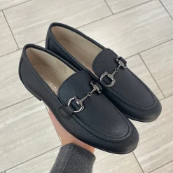 Spain+Co Black Pebbled Buckle Dress Shoe Fashion