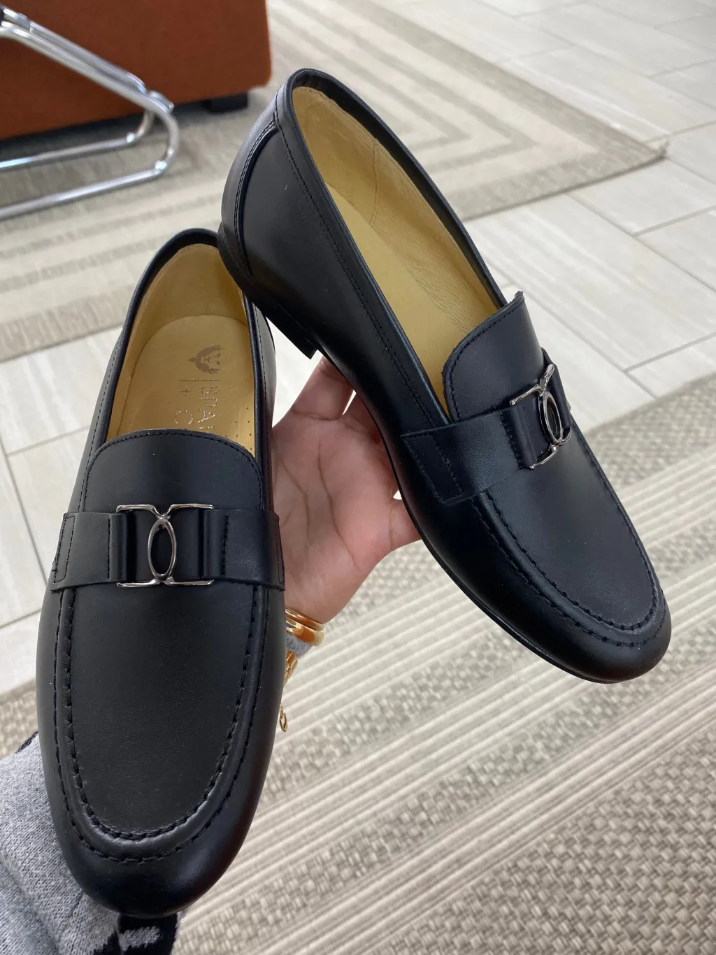 Spain+Co Black Todd Buckle Loafer Clearance