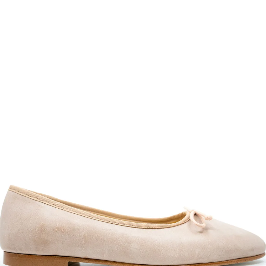 Spain+Co Clay Leather Bow Flat Discount
