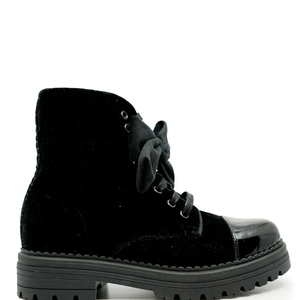 Spain+Co Crushed Velvet Bow Boot Clearance