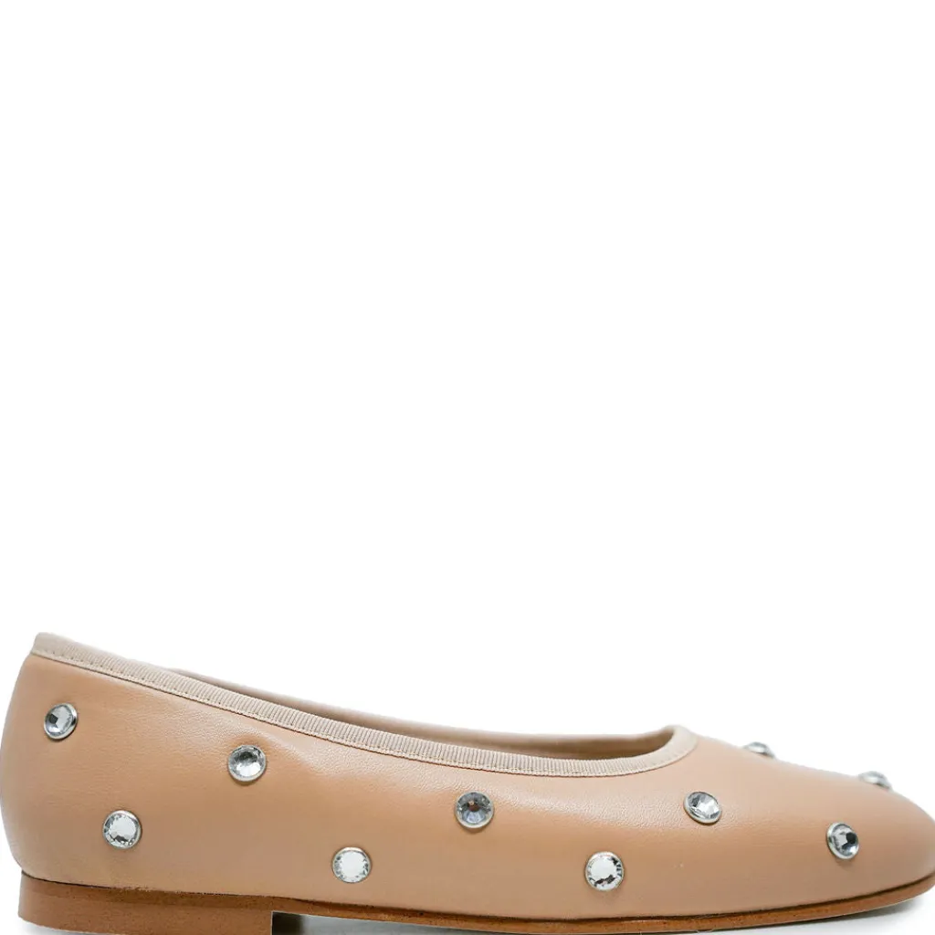 Spain+Co Nude Embellished Flat Clearance