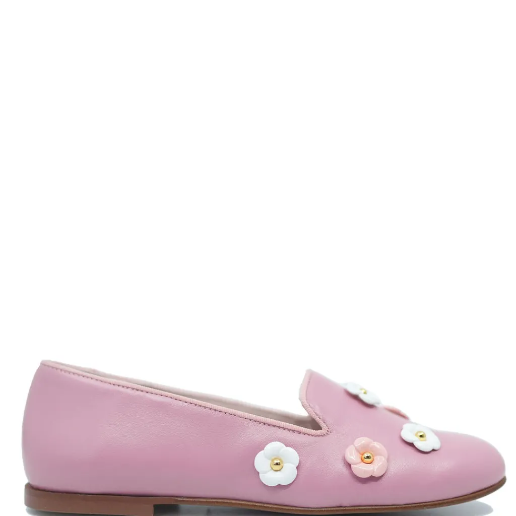 Spain+Co Pink Flower Smoking Loafer New