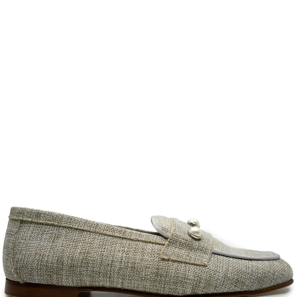 Spain+Co Stone Linen Pearl Loafer Sale