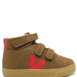 Veja Brown Pekin Suede Fur Lines Hi Top Sneaker Hot