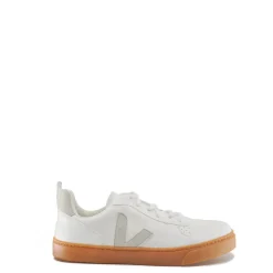 Veja White Lace-up Sneaker with Natural Sole Fashion