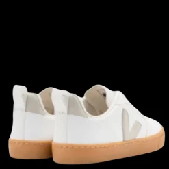 Veja White Lace-up Sneaker with Natural Sole Fashion