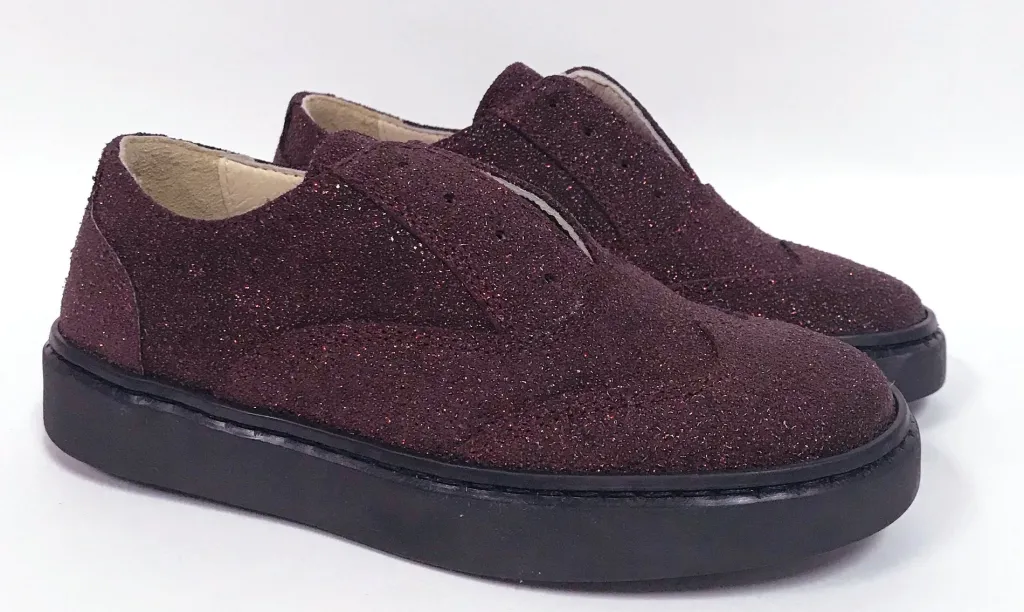 Zapeti Burgundy Glitter Slip-on Oxford Discount